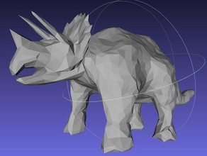 low poly triceratops sculptures animal animals dino dinosaur prehistoric sculpture 3d print model - Mito3D