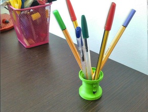 simple modular penholder office mirror pen pencil holder small 3d print model - Mito3D