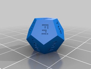 day week dodecahedron dice 3d print model - Mito3D