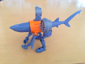 robo shark dış iskelet yaratıklar mafsallı modio robot köpekbalığı tinkerplay oyuncak 3d print model - Mito3D