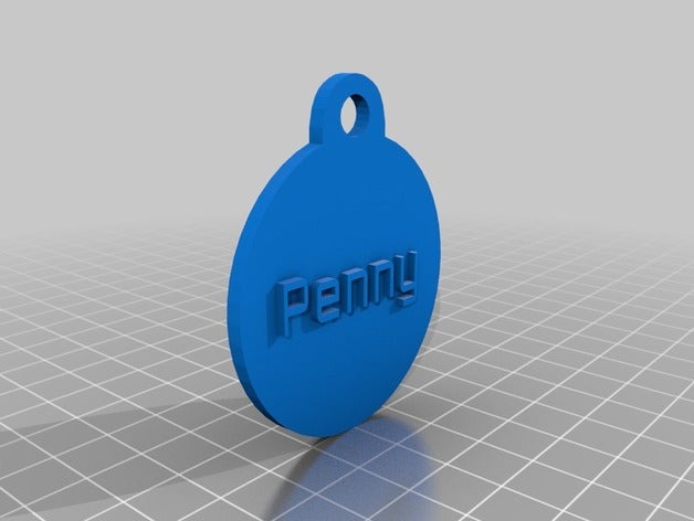 penny dog tag 2 gli animali domestici su misura 3D print model - Mito3D