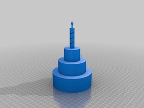 birthday cake food & drink candle onshape 3d print model - Mito3D