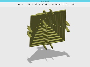 aztec temple buildings & structures fountain pyramid 3d print model - Mito3D