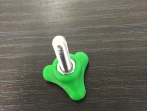 compact m5 nut knob hand tools 3 lobes 3d print model - Mito3D