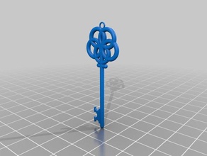 key pendant jewelry skeleton vintage 3d print model - Mito3D