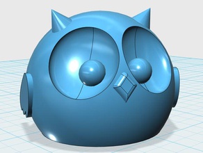 little owl sculptures chubby cute round 3d print model - Mito3D