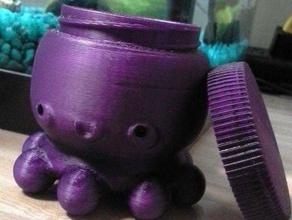 kawaii octopus - threaded holder container containers box can case household jar pill screw storage thread usefull 3d print model - Mito3D