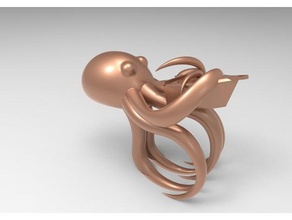 octopus ring jewelry kraken 3d print model - Mito3D