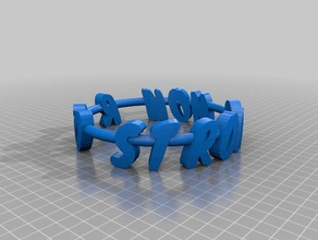 mi texto personalizado anillo de la pulsera corona cosa moda 3d print model - Mito3D