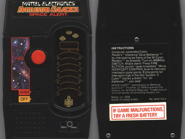a mattel battlestar galactica tampa da bateria jogos de vídeo jogo vintage 3D print model - Mito3D