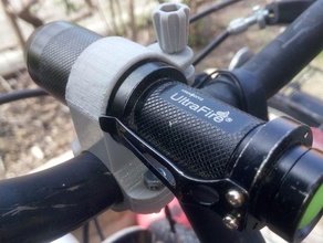 flashlight bike holder sport & outdoors bicycle light mount lighting one piece 3d print model - Mito3D