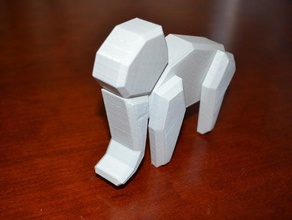 magnético de baixa contagem polígonos elefante animais lowpoly ímã magnética origami 3d print model - Mito3D