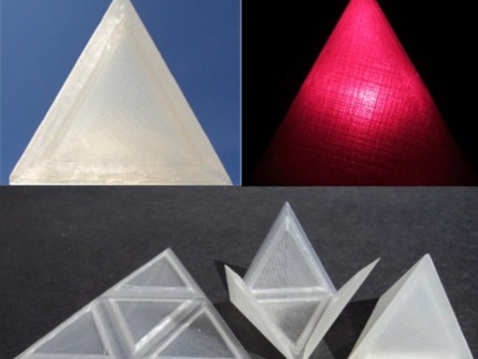 foldable tetrahedron print flat math geometry manipulative net platonic solid 3D print model - Mito3D