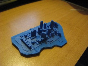 makerbottable manhattan other collaboration makerbotunited map new york nyc skyline thing-o-matic usa 3d print model - Mito3D
