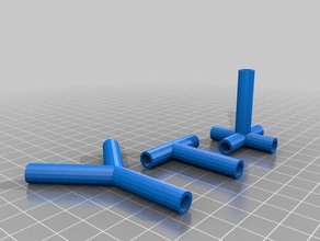 8mm pipe t y & 4 way joiners 3d printing 3d print model - Mito3D