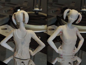 pretty pink sculptures 2 parts art cute female girl woman 3d print model - Mito3D