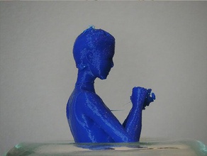 texty sculptures art mignon jeune fille de l'iphone téléphone femme 3d print model - Mito3D