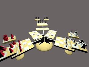 3 jogador de xadrez 3d Xadrez jogo 3d print model - Mito3D