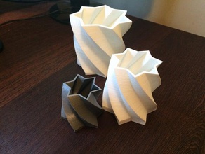 star vaso personalizzabile i contenitori contenitore customizer di fiori a spirale il 3d print model - Mito3D