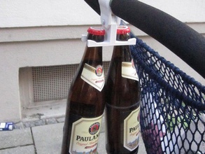 dual bottle bag holder baby carriage sport outdoors augustiner beer stroller 3d print model - Mito3D