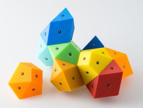 magnetico bisymmetric hendecahedrons costruzione di giocattoli magnete il neodimio poliedri puzzle giocattolo 3d print model - Mito3D