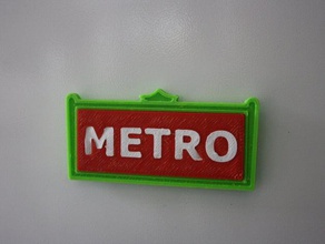 metro de paris aimant les signes et logos l'aimant métro 3d print model - Mito3D