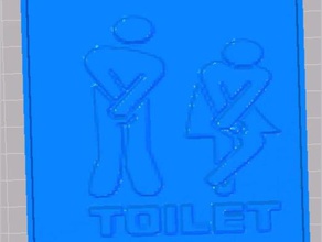 toilettes signe 2d art personnalisé 3d print model - Mito3D