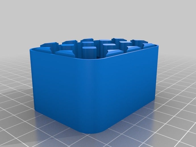 aa 4x3 boîtier de la batterie base les conteneurs personnalisé 3D print model - Mito3D