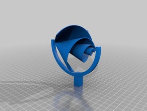 nautilus windmill - customizable math art energy harvest logarithmic spiral openscad 3d print model - Mito3D
