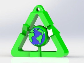 earth day keychain keychains 3d printing anniversary decorative fun hydroponics recycle reduce reuse sustainability 3d print model - Mito3D