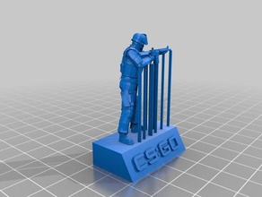 csgo gign statue wip people counter strike cs ct global offensive pedestal police swat 3d print model - Mito3D