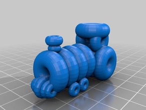 donut Zug Spielzeug & game Zubehör doughnut Motor Lok Lokomotive - Spielzeugeisenbahn 3d print model - Mito3D