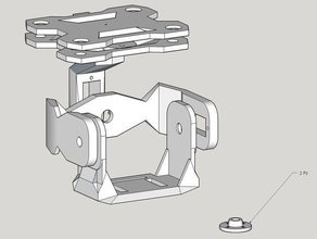 servo support de caméra gopro mobius r c véhicules la dji drone f450 f550 fpv gimal hero 3 phantom 3d print model - Mito3D