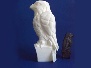 12 inch tall maltese falcon sculptures 3d print model - Mito3D