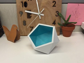 geometriche escursioni vaso contenitore i contenitori accessorio della scrivania desk organizer sfaccettato di fiori geodome geometrica l'organizzazione dell'ufficio organizzatore fioriera 3d print model - Mito3D
