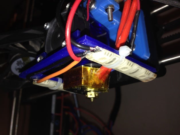 e3d v6 led light fan mount smd strip 3d printer accessories prusa i3 rework 3D print model - Mito3D