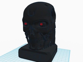 t800 terminator exoskull w led 5mm olhos modelo de robôs 3d print model - Mito3D