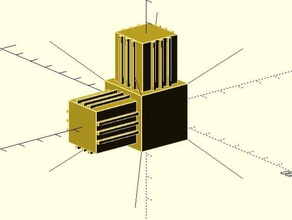 configurabile openscad piazza connettore del tubo generatore organizzazione quadrato 3d print model - Mito3D