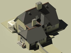 a casa A impressão 3d telhado 3d print model - Mito3D