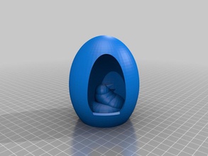 chick egg other 3d easter makerbotunited mashup model openscad ornament 3d print model - Mito3D