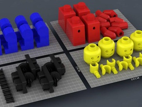 minifig seri üretim inşaat oyuncaklar mafsallı lego adam minifigure 3d print model - Mito3D