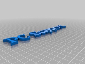 pc support sign -1 customized 3d print model - Mito3D