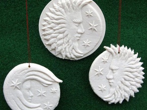 sun moon pendants jewelry 123d catch openscad 3d print model - Mito3D