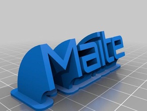 meine angepasste geschwungene Typenschild office kundengebundene 3d print model - Mito3D