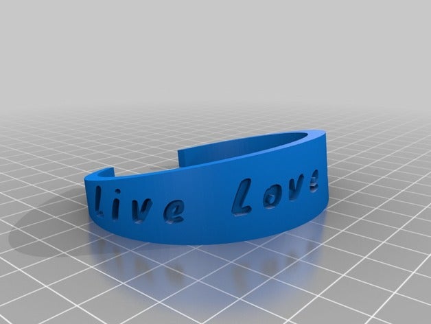 vivre l'amour de rire les bracelets personnalisé 3D print model - Mito3D