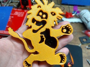 happy lion Schilder & logos 3d print model - Mito3D