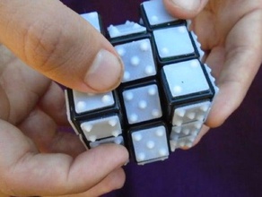 braille cubo de rubik puzzles rubiks cube 3d print model - Mito3D