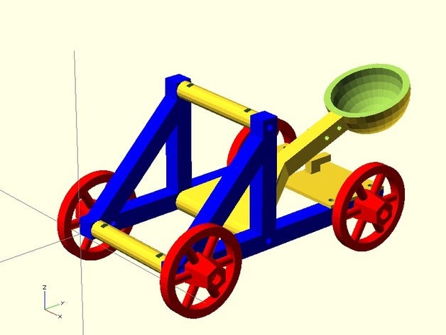 simple catapult mechanical toys 3D print model - Mito3D