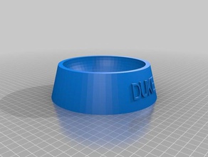 my customized fully parametric dog bowl duke pets 3d print model - Mito3D