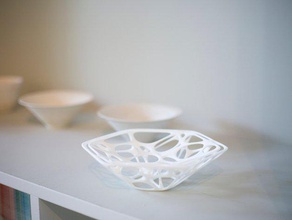 voronoi altıgen çanak sanat yemek çekirge gergedan 3d print model - Mito3D
